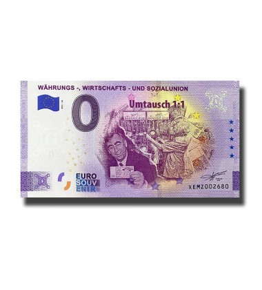0 Euro Souvenir Banknote Wahrungs, Wirtschafts und Sozialunion Germany XEMZ 2021-44