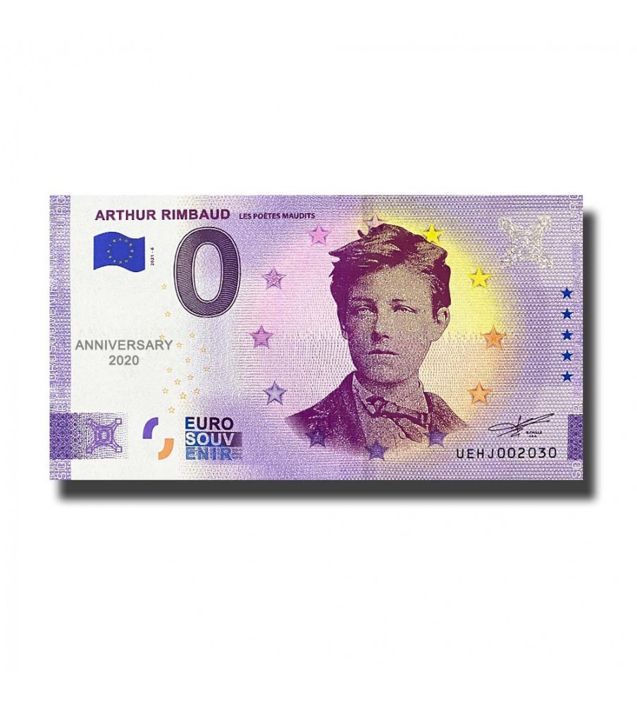 Anniversary 0 Euro Souvenir Banknote Arthur Rimbaud France UEHJ 2021-6