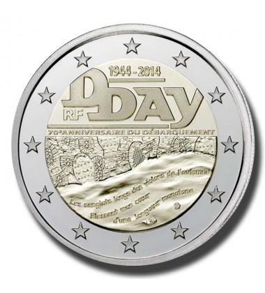 2014 France 70th Anniversary of the D-Day 2 Euro Coin