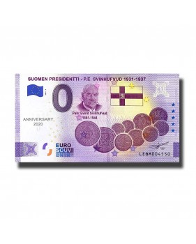 Anniversary 0 Euro Souvenir Banknote Suomen Presidenti P.E Svinhufvud Finland LEBM 2021-3