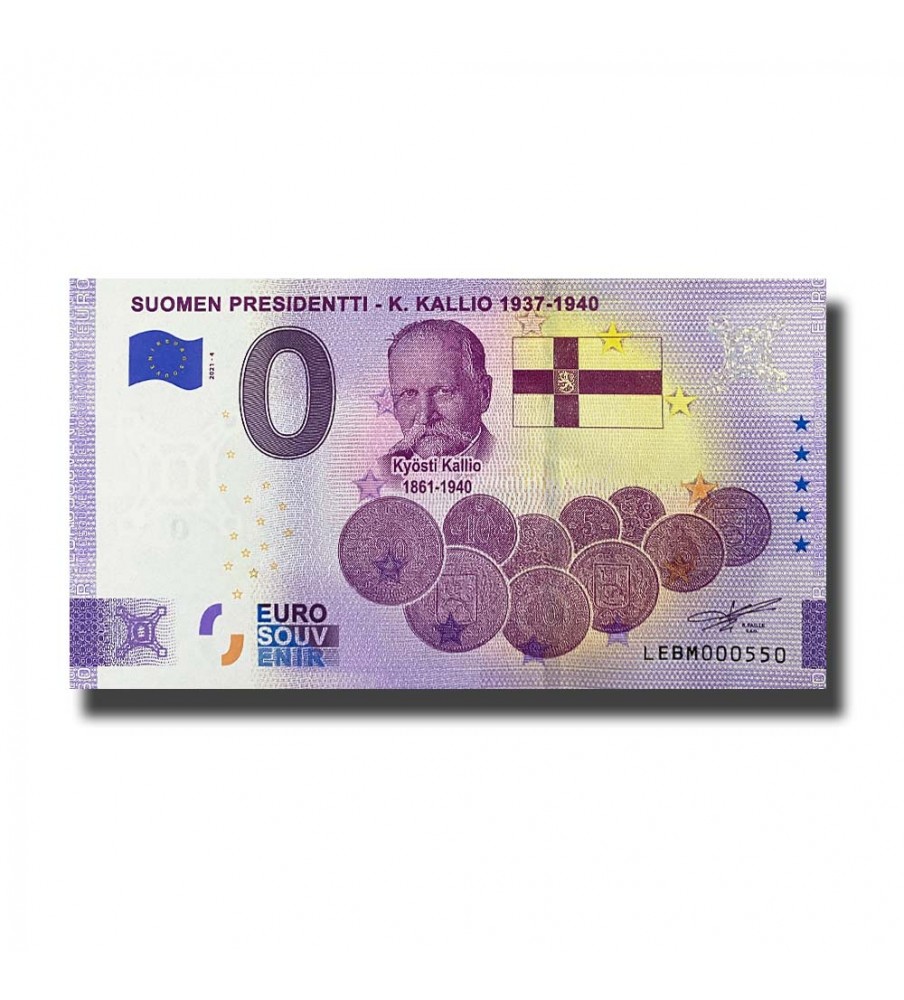 0 Euro Souvenir Banknote Suomen Presidenti K. Kallio Finland LEBM 2021-4