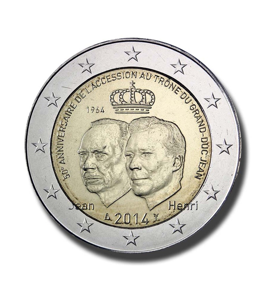 2014 Luxembourg 50th Anniversary of the Accession to the Throne of Grand Duke Jean 2 Euro Coin