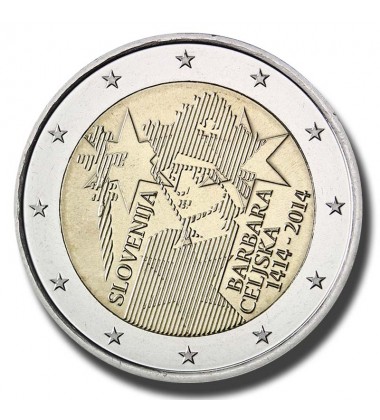 2014 Slovenia 600th Anniversary of the Coronation of Barbara of Cilli 2 Euro Coin