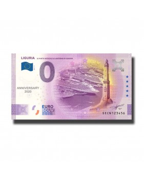 Anniversary 0 Euro souvenir Banknote Liguria Italy SECN 2021-4