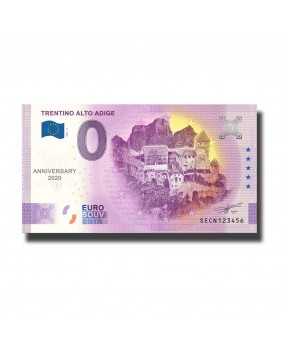 Anniversary 0 Euro Souvenir Banknote Trentino Alto Adige Italy SECN 2021-2