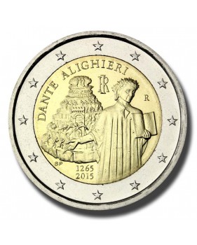 2015 Italy 750th Anniversary of the Birth of Dante Alighieri 2 Euro Coin