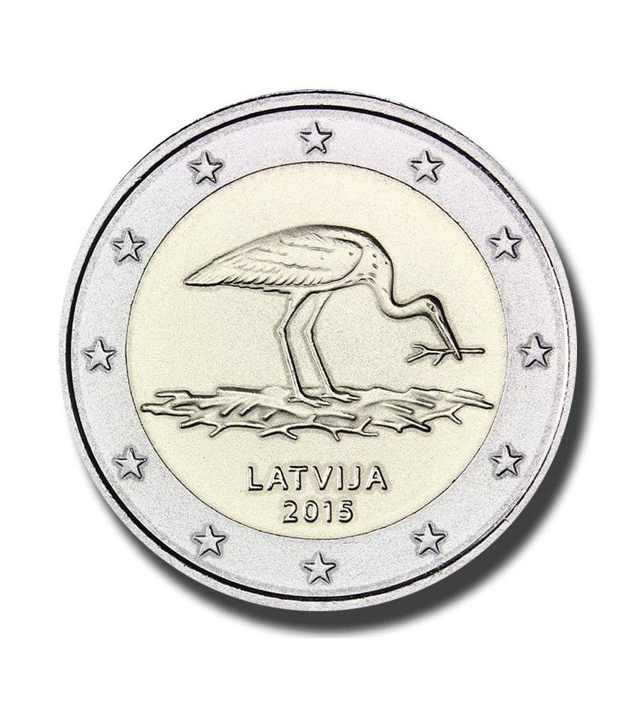 2015 Latvia Stork 2 Euro Coin