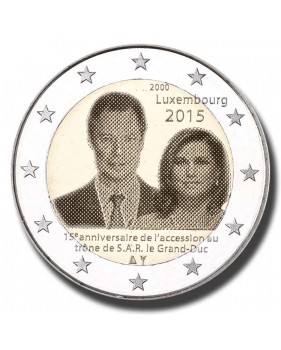 2015 Luxembourg 15th Anniversary of the Accession to the throne of H.R.H. the Grand Duke 2 Euro Coin