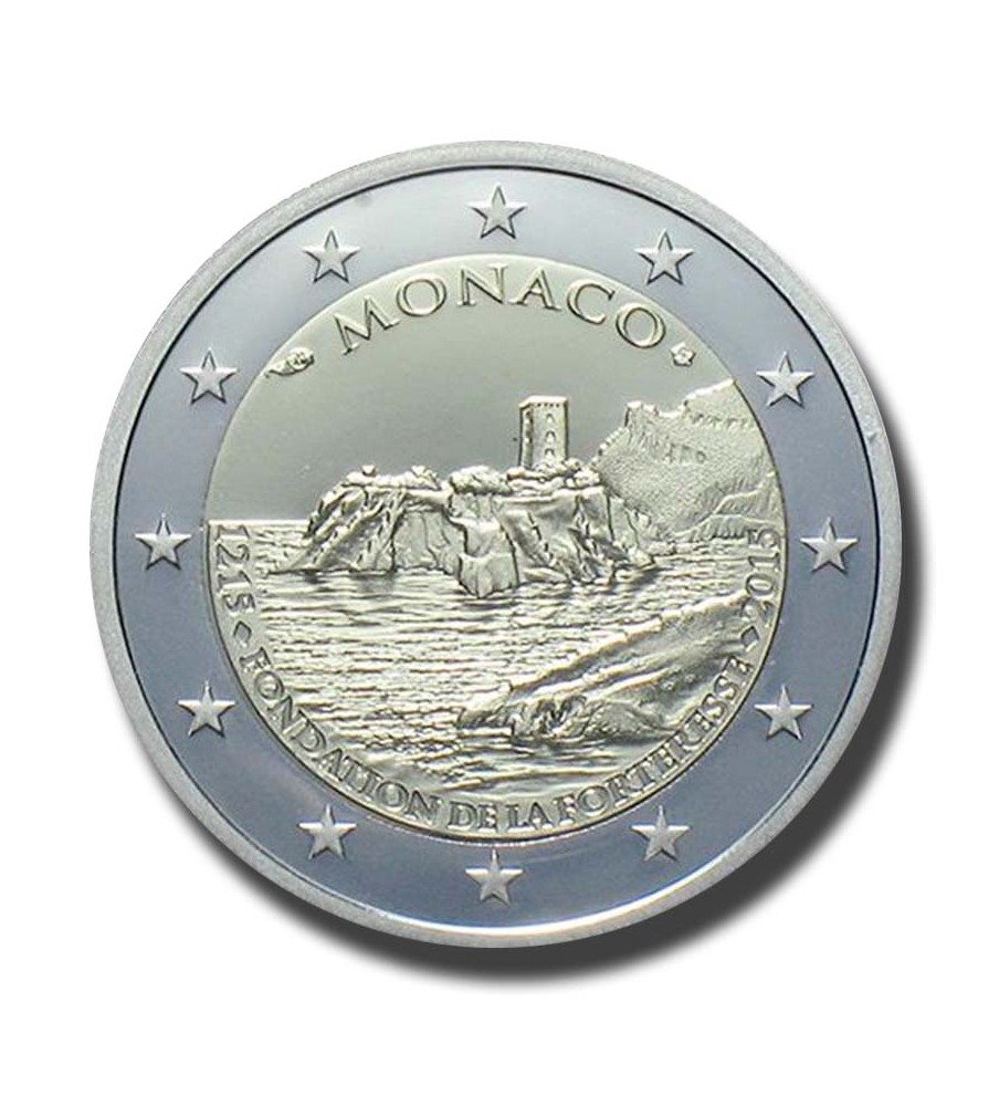 2015 Monaco 800th Anniversary of the Construction of the First Fortress on the Rock 1215 2 Euro Coin