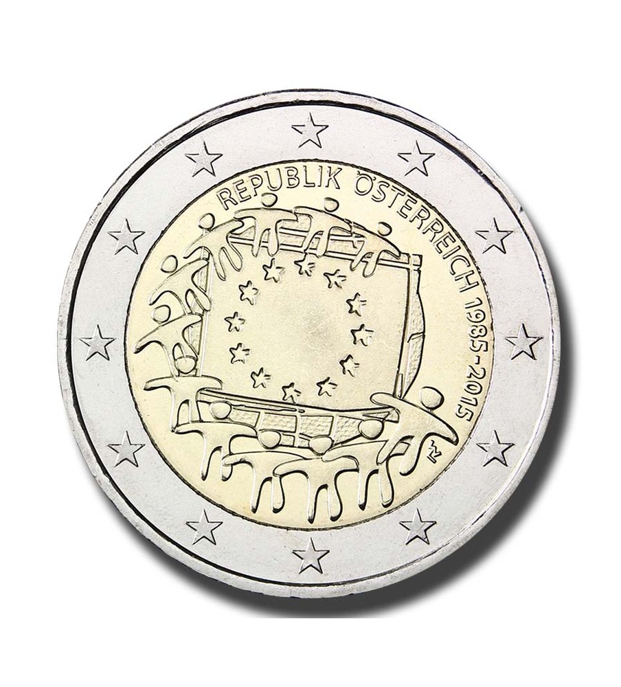 2015 Austria The 30th Anniversary of the EU Flag 2 Euro Coin