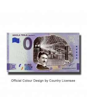 0 Euro Souvenir Banknote Nikola Tesla Colour Germany XEGX 2020-1