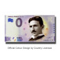 0 Euro Souvenir Banknote Nikola Tesla Colour Germany XEGX 2020-2