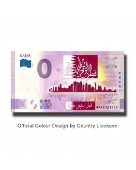 0 Euro Souvenir Banknote Qatar Colour QAAC 2021-1
