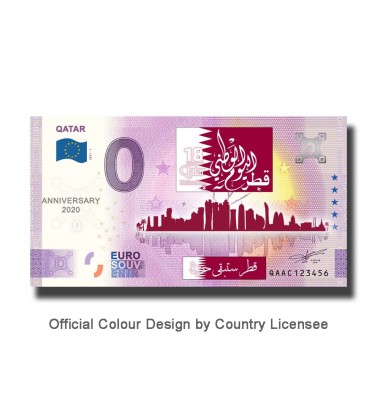 Anniversary 0 Euro Souvenir Banknote Qatar Colour QAAC 2021-1