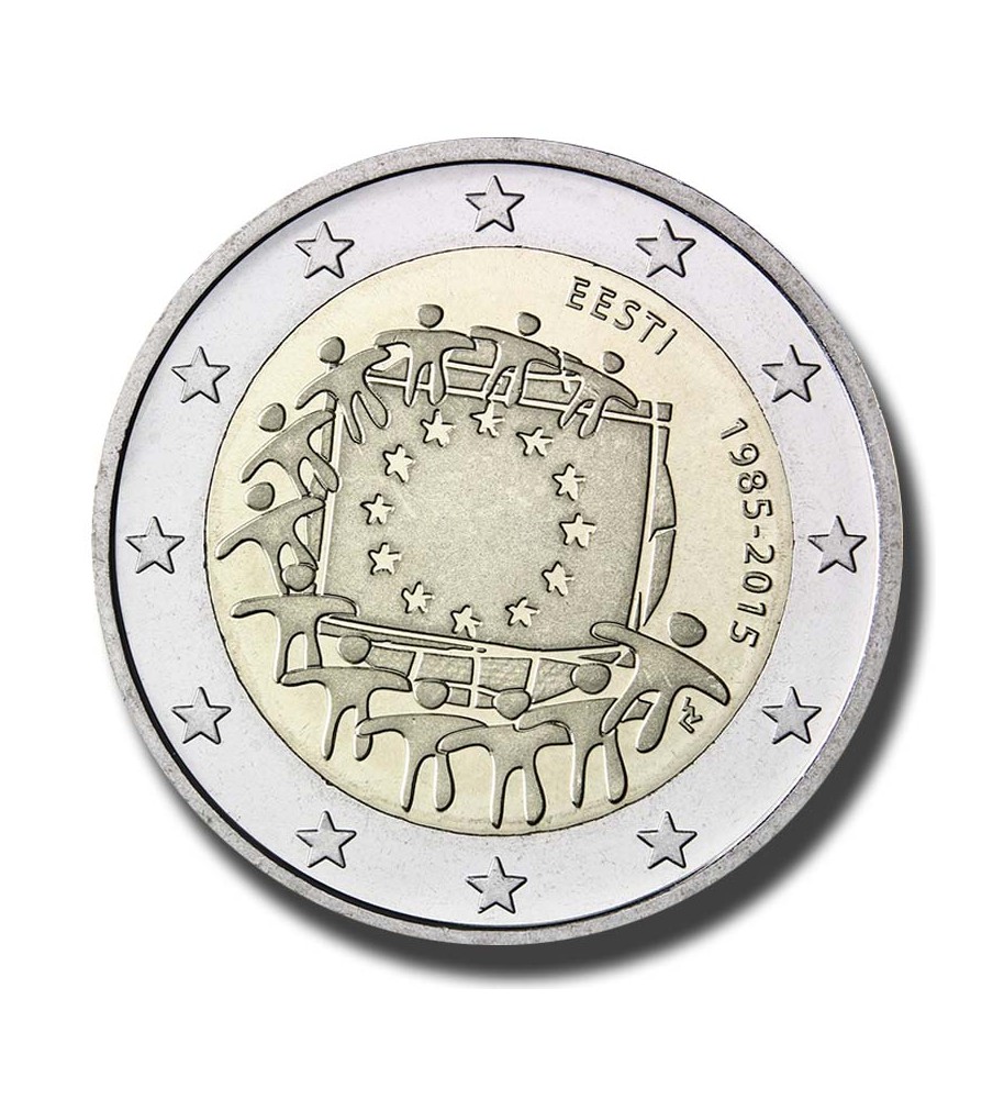 2015 Estonia The 30th Anniversary of EU Flag 2 Euro Coin