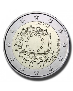 2015 Latvia The 30th Anniversary of EU Flag 2 Euro Coin