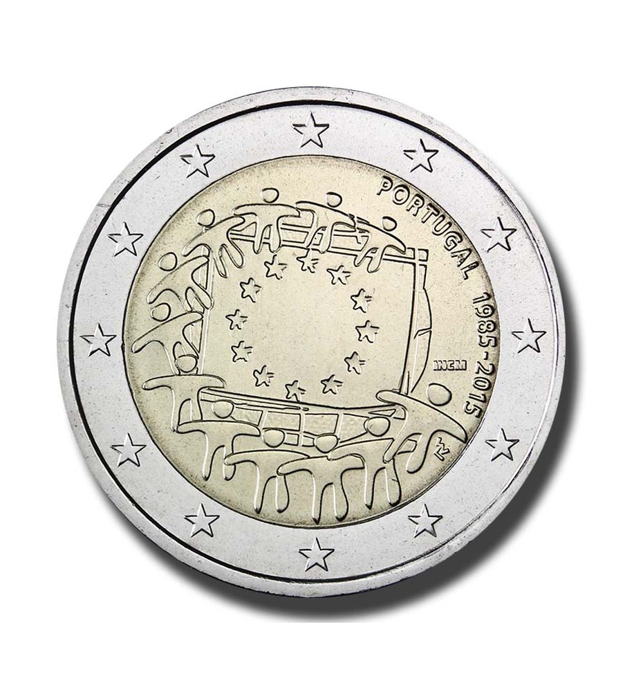 2015 Portugal The 30th Anniversary of the EU Flag 2 Euro Coin
