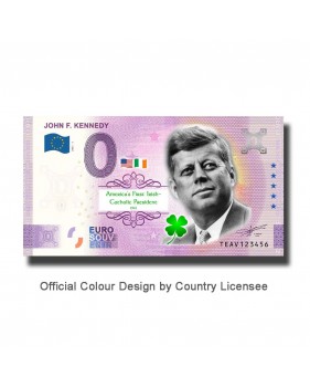0 Euro Souvenir Banknote John F. Kennedy Colour Ireland 2021-1