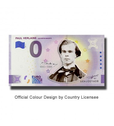 0 Euro Souvenir Banknote Paul Verlaine Colour France UEHJ 2021-7