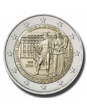 2016 Austria 200 Years of the Österreichische Nationalbank 2 Euro Coin