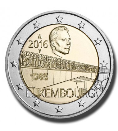 2016 Luxembourg 50 Years of Grand Duchess Charlotte Bridge 2 Euro Coin