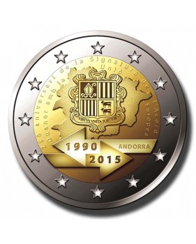 2015 Andorra 25 Years of Customs Agreement 2 Euro Commemorative Coin