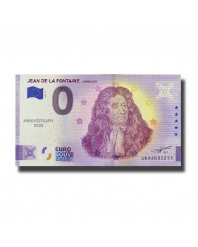 Anniversary 0 Euro Souvenir Banknote Jean De La Fontaine France UEHJ 2021-8