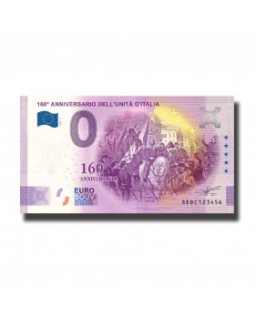 0 Euro Souvenir Banknote 160th Anniversario Unita D Italia Italy SEDC 2021-1