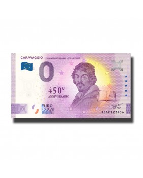 0 Euro Souvenir Banknote Caravaggio 160th Anniversary Italy SEDF 2021-1