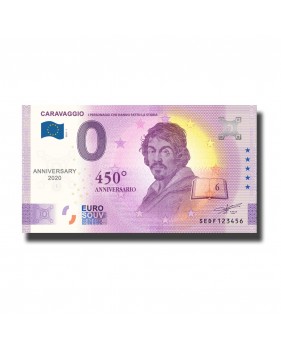 Anniversary 0 Euro Souvenir Banknote Caravaggio 160th Anniversary Italy SEDF 2021-1