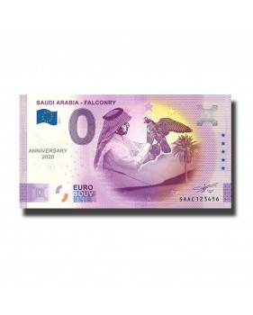 Anniversary 0 Euro Souvenir Banknote Falconry Saudi Arabia SAAC 2021-1