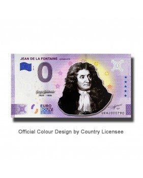 0 Euro Souvenir Banknote Jean De La Fontaine Colour France UEHJ 2021-8