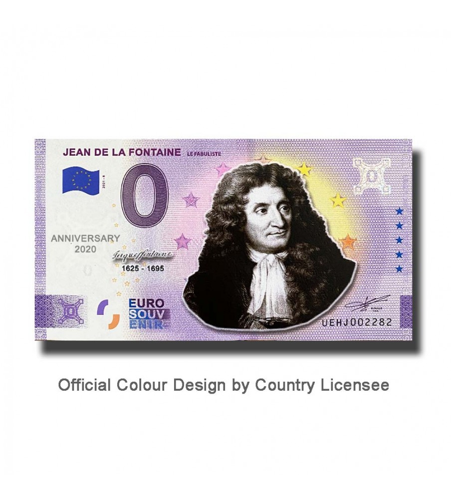 Anniversary 0 Euro Souvenir Banknote Jean De La Fontaine Colour France UEHJ 2021-8