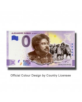 0 Euro Souvenir Banknote Alexandre Dumas Colour France UEHJ 2021-9