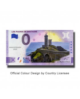 Anniversary 0 Euro Souvenir Banknote Les Phares De Bretagne Colour France UEMW 2021-6