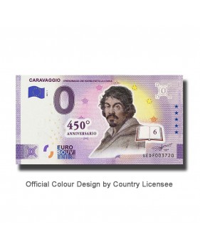 0 Euro Souvenir Banknote Caravaggio Colour Italy SEDF 2021-1