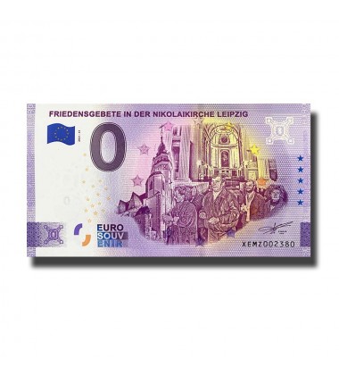 0 Euro Souvenir Banknote Friedensgebete In Der Nikolaikirche Leipzig Germany XEMZ 2021-51