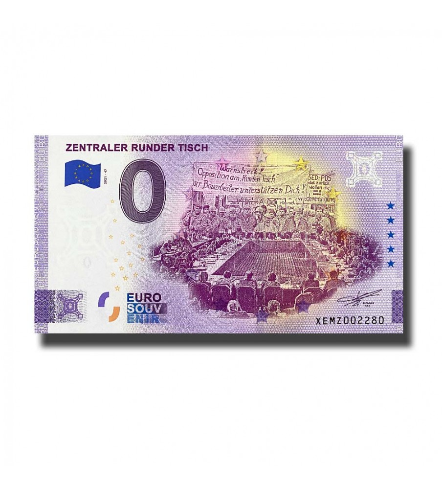 0 Euro Souvenir Banknote Zentraler Runder Tisch Germany XEMZ 2021-47
