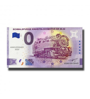 Anniversary 0 Euro Souvenir Banknote Schmalspurige Einheitslokomotive Br 99.22 Germany XEKK 2021-2
