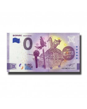 0 Euro Souvenir Banknote Bioparc France UEGW 2021-3