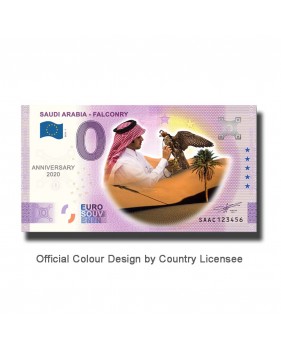 Anniversary 0 Euro Souvenir Banknote Falconry Colour Saudi Arabia SAAC 2021-1