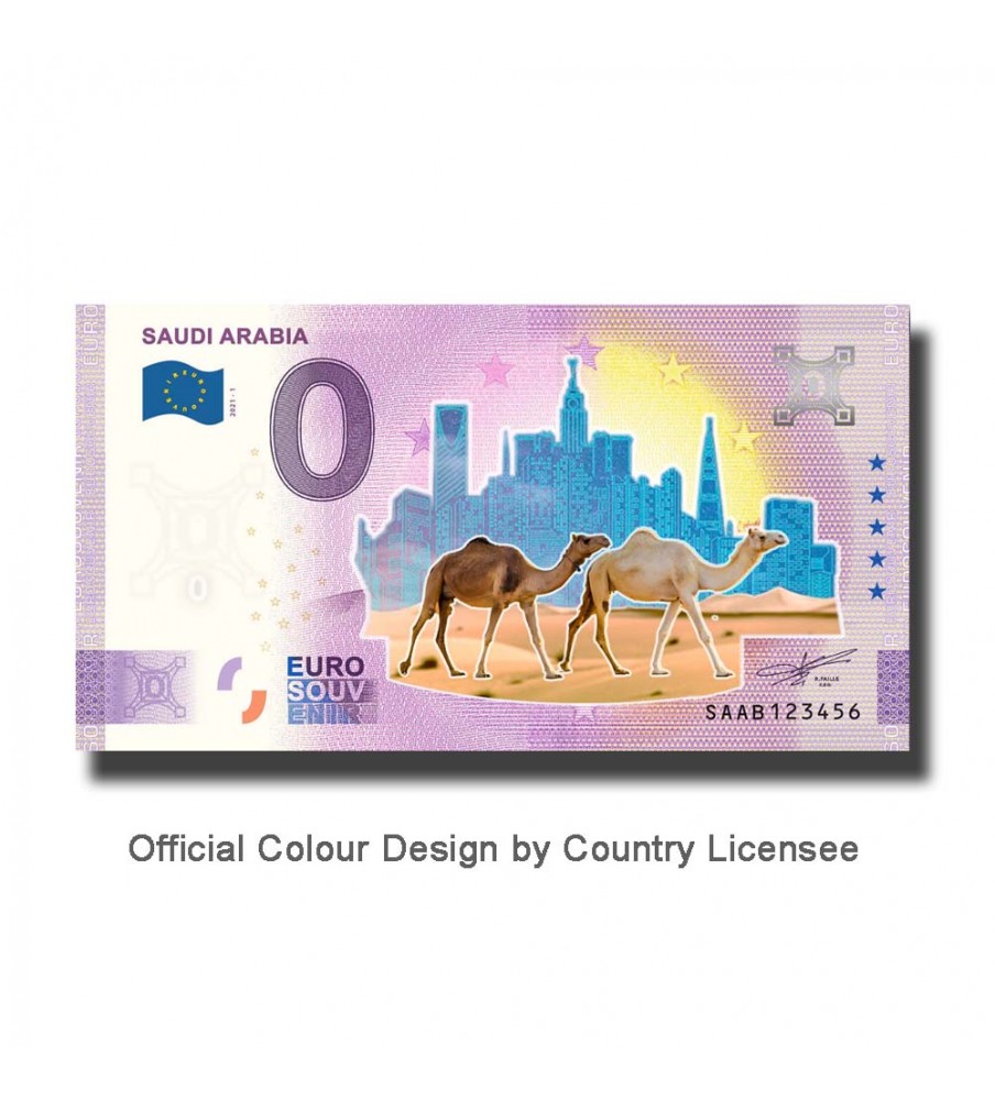 0 Euro Souvenir Banknote Saudi Arabia Colour SAAB 2021-1