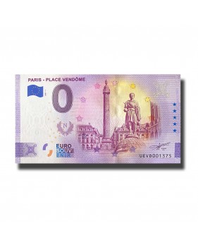 0 Euro Souvenir Banknote Paris Place Vendome France UEVD 2021-1