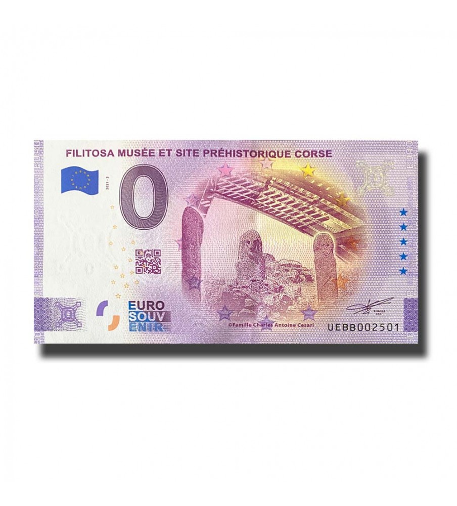 0 Euro Souvenir Banknote Filitosa Musee Et Site Prehistorique Corse France UEBB 2021-2