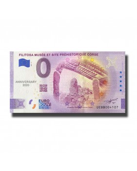 Anniversary 0 Euro Souvenir Banknote Filitosa Musee Et Site Prehistorique Corse France UEBB 2021-2