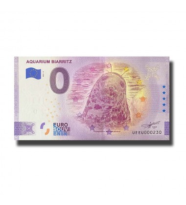 0 Euro Souvenir Banknote Aquarium Biarritz France UEEU 2021-6
