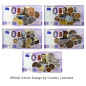 0 Euro Souvenir Banknote - Grand Duke of Finland Set of 5 Matching Numbers Finland LEBH 2021-1, 2, 3, 4, 5