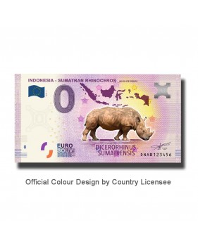 0 Euro Souvenir Banknote Indonesia Sumatran Rhinoceros Colour Indonesia DNAB 2019-3