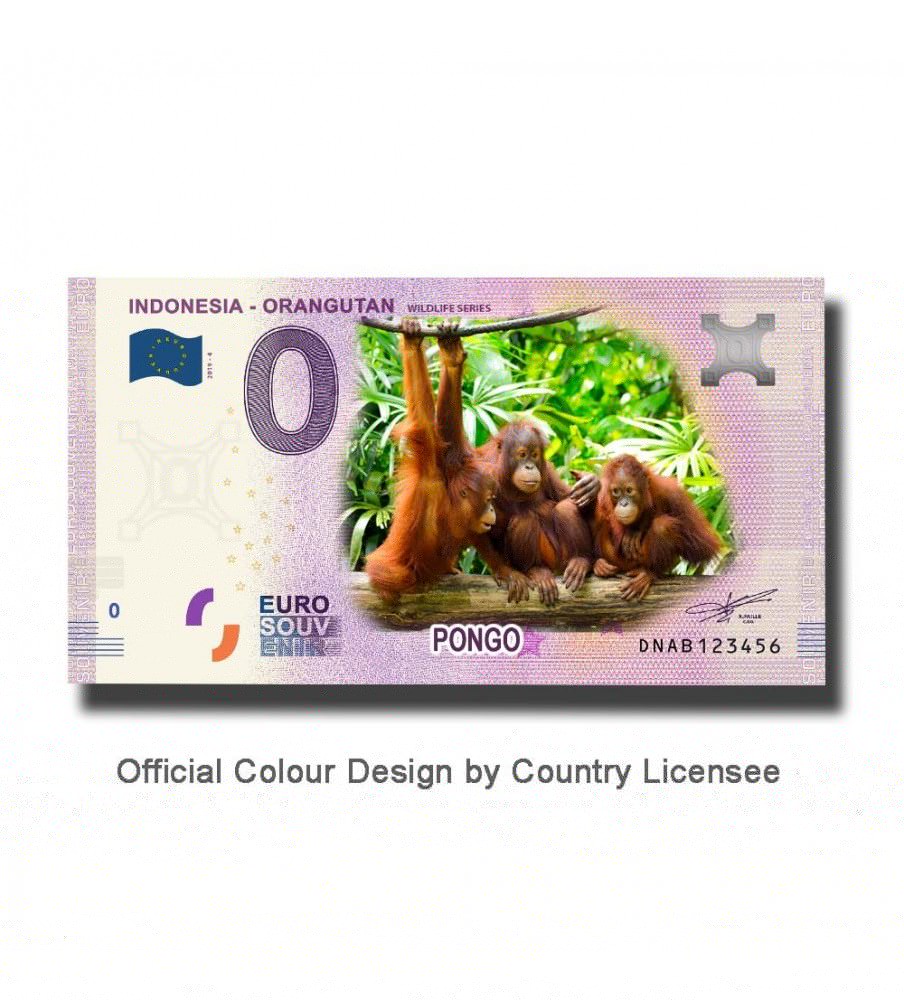 0 Euro Souvenir Banknote Indonesia Orangutan Colour Indonesia DNAB 2019-4
