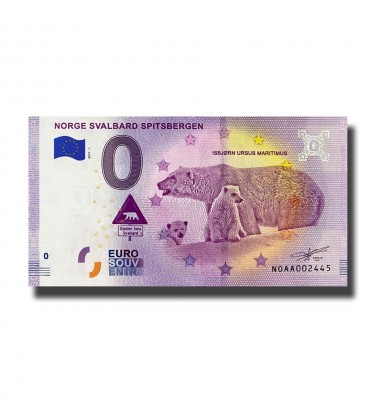 0 Euro Souvenir Banknote Norge Svalbard Spitsbergen Norway NOAA 2019-1